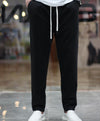 Men's Solid Taiwan Drawstring Black Track Pant